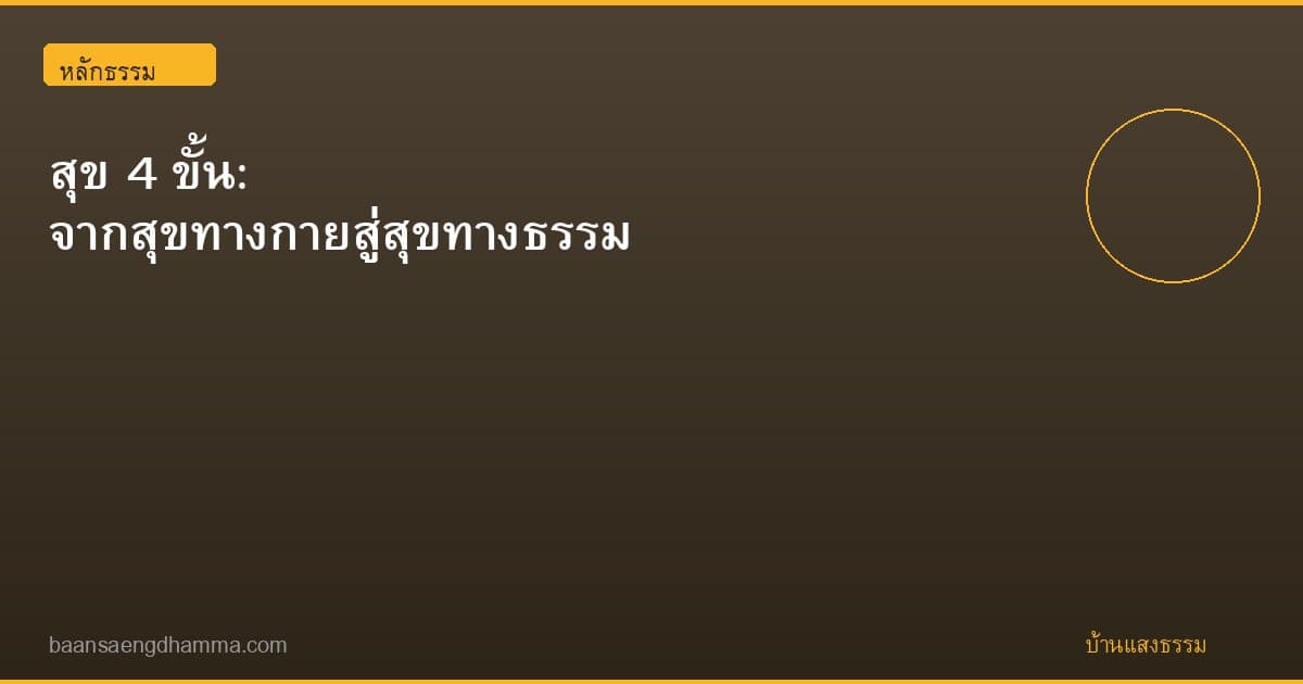 สุข 4 ขั้น: จากสุขทางกายสู่สุขทางธรรม